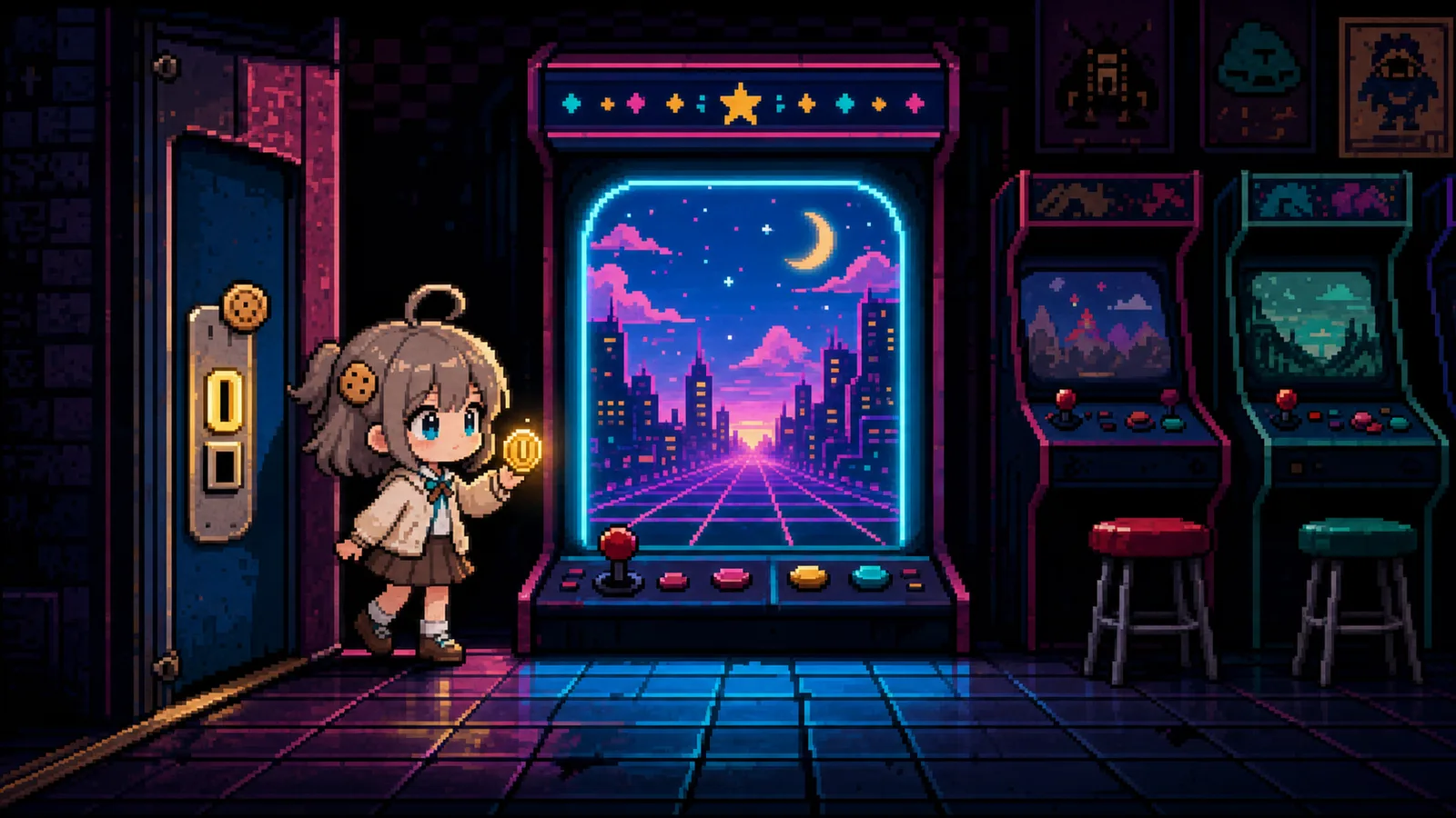 复古像素街机 · 午夜街机门厅